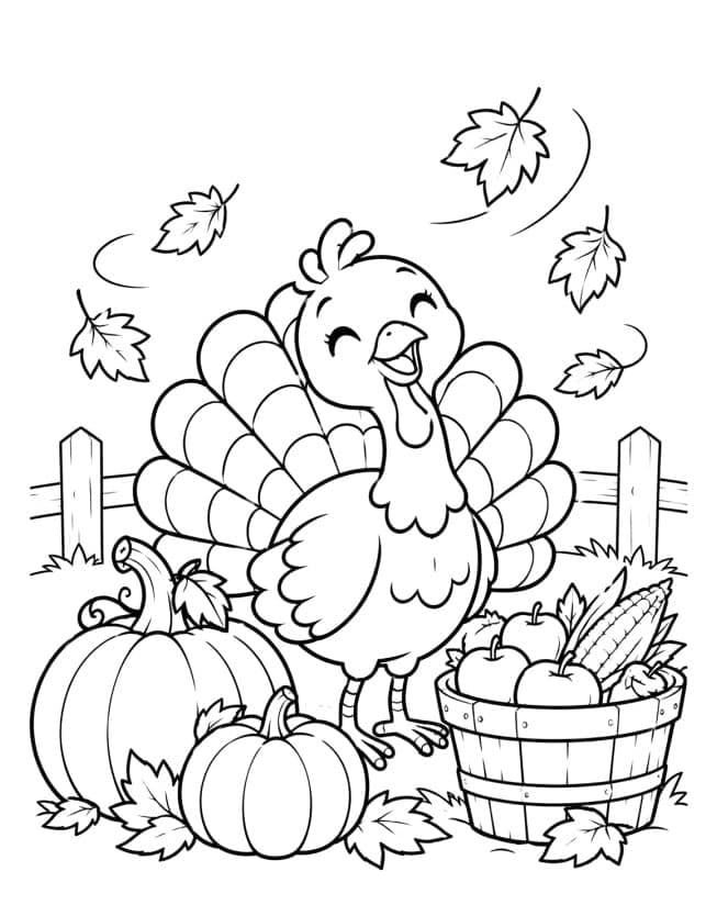 Sample page from Free Thanksgiving Coloring Page